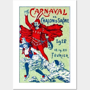 1912 Burgundy France Carnival Posters and Art